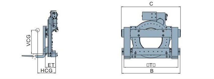 Hình chiếu bộ càng xoay - mâm xoay 360 độ